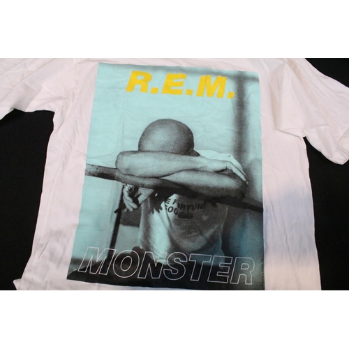 49 - Memorabilia - 3 vintage music t-shirts to include Blur 1997 tour (size L), REM 1995 Monster tour (si... 