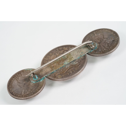 56 - Set of Arts and Crafts dress studs being set with ceramic blue cabochons (gold plated unmarked) toge... 