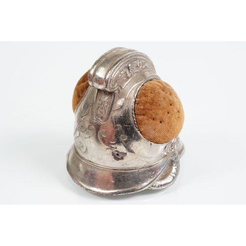 56 - Set of Arts and Crafts dress studs being set with ceramic blue cabochons (gold plated unmarked) toge... 