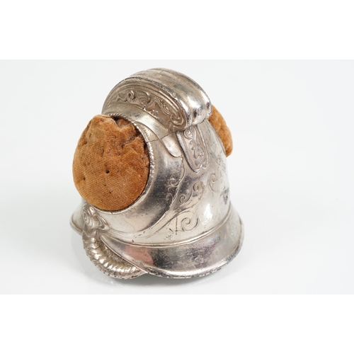 56 - Set of Arts and Crafts dress studs being set with ceramic blue cabochons (gold plated unmarked) toge... 