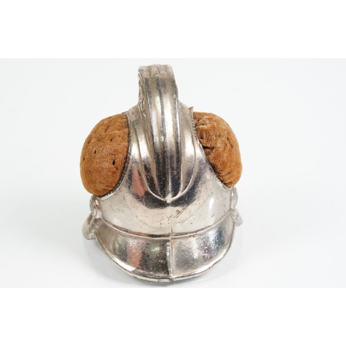 56 - Set of Arts and Crafts dress studs being set with ceramic blue cabochons (gold plated unmarked) toge... 