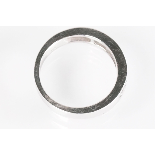 15 - 18ct white gold and diamond half eternity ring. The ring being set with ten round brilliant cut diam... 