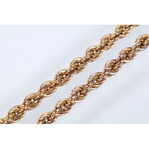 145 - Two gold necklaces to include a rope twist necklace (clasp missing, hallmarked to jump link, measure... 