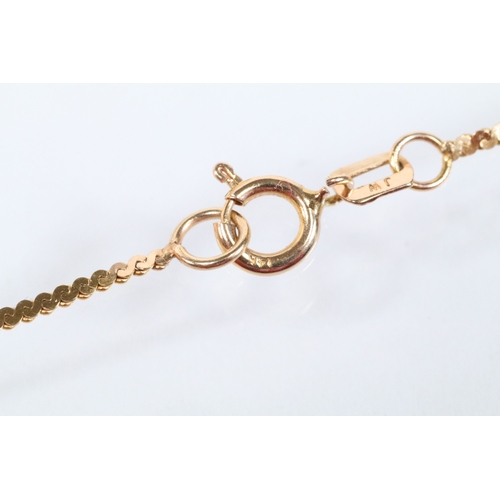 145 - Two gold necklaces to include a rope twist necklace (clasp missing, hallmarked to jump link, measure... 