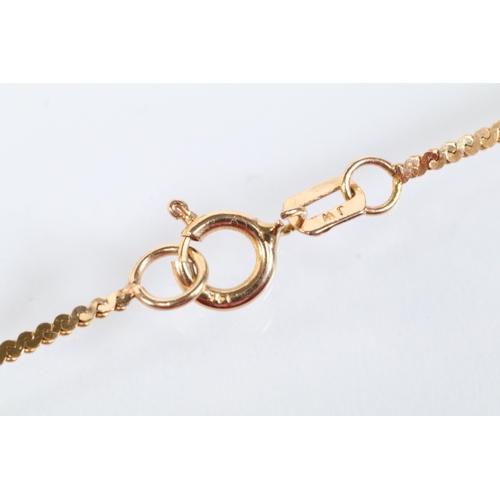 145 - Two gold necklaces to include a rope twist necklace (clasp missing, hallmarked to jump link, measure... 