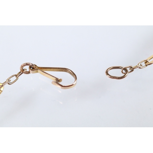 152 - 9ct gold flat link necklace chain with oval links and a hook clasp (marked 9ct). Measures 17 inches.