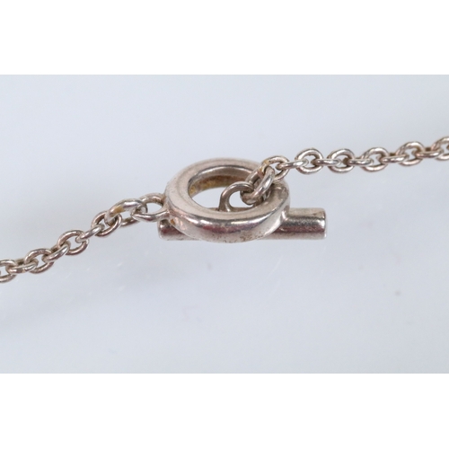 178 - Silver and amethyst pendant necklace having a toggle clasp, together with a silver and synthetic pin... 