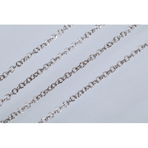 19 - 18ct white gold and diamond pendant necklace. The pendant being bezel set with eighteen round brilli... 