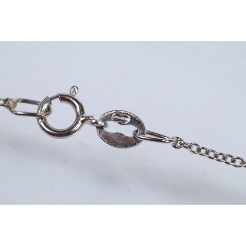 19 - 18ct white gold and diamond pendant necklace. The pendant being bezel set with eighteen round brilli... 