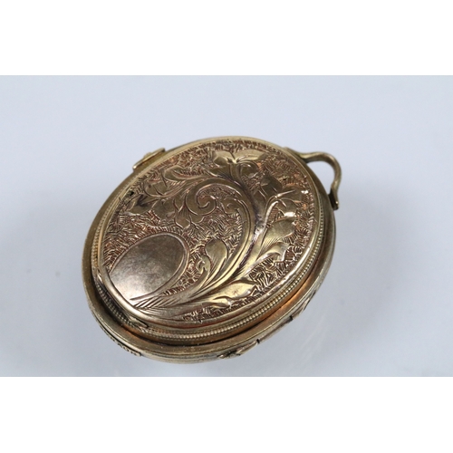 59 - 9ct gold bow brooch with pendant bale with engraved details (hallmarked Birmingham 1970), together w... 