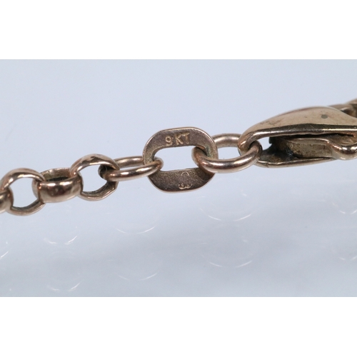 126 - 9ct gold ingot pendant set to a belcher link chain. Ingot hallmarked Birmingham 2000. Chain hallmark... 