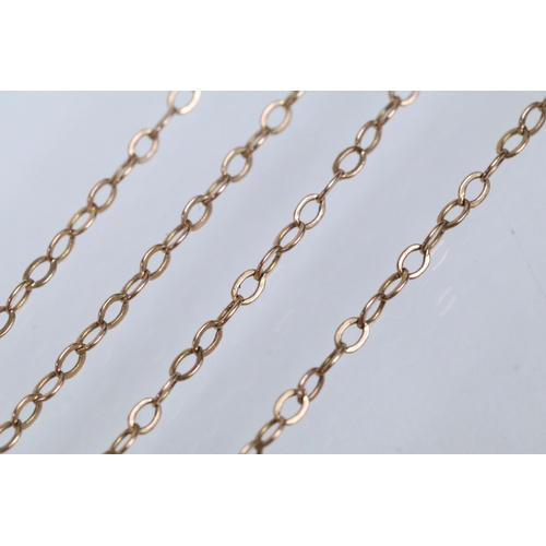 142 - 9ct gold ingot pendant (hallmarked London 1976) on a fine link chain (marked 9ct to the spring ring)... 