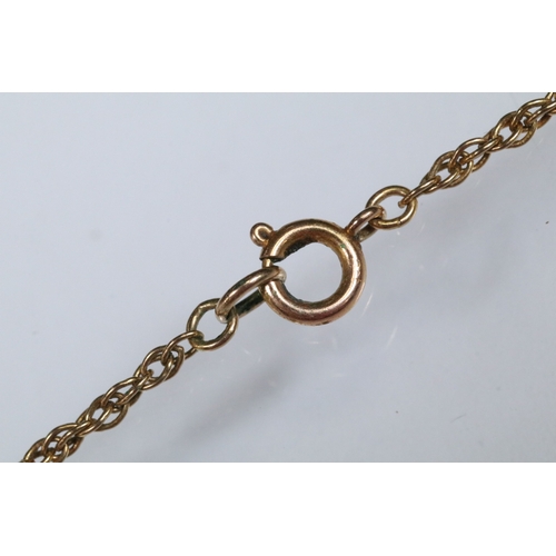 165 - 1876 Victorian full sovereign coin set into a 9ct gold mount with rope twist necklace chain and spri... 