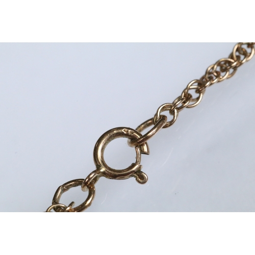 170 - 9ct gold locket on a rope twist chain with spring ring clasp. Locket hallmarked Birmingham 1979, cha... 