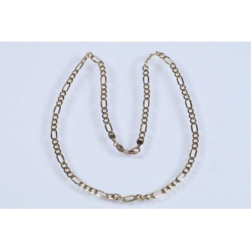 123 - 9ct gold oval link chain necklace with spring ring clasp (hallmarked Sheffield), together with a sil... 