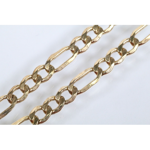 123 - 9ct gold oval link chain necklace with spring ring clasp (hallmarked Sheffield), together with a sil... 