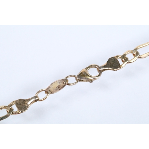123 - 9ct gold oval link chain necklace with spring ring clasp (hallmarked Sheffield), together with a sil... 