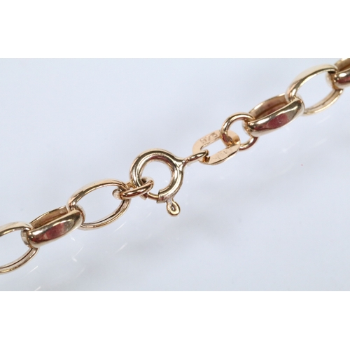 123 - 9ct gold oval link chain necklace with spring ring clasp (hallmarked Sheffield), together with a sil... 