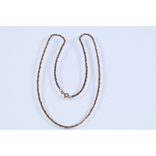 125 - 9ct gold hallmarked rope twist necklace chain with spring ring clasp. Hallmarked Sheffield. Measures... 