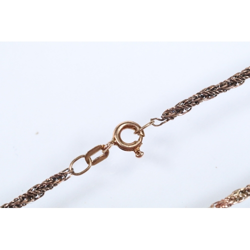 125 - 9ct gold hallmarked rope twist necklace chain with spring ring clasp. Hallmarked Sheffield. Measures... 