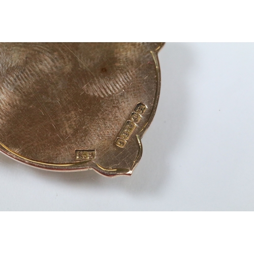 134 - Two 9ct gold and enamel sporting medals to include a Derbyshire Football Association runners up meda... 