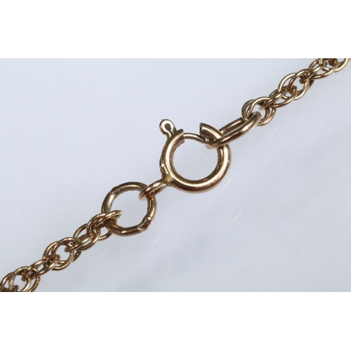 170 - 9ct gold locket on a rope twist chain with spring ring clasp. Locket hallmarked Birmingham 1979, cha... 