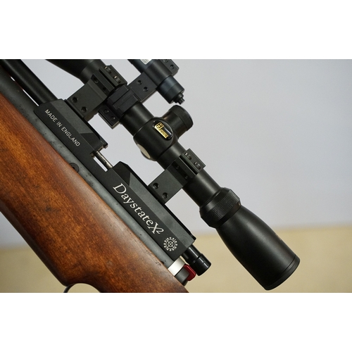 A Daystate X2 cal .177 gas powered air rifle within hard case.