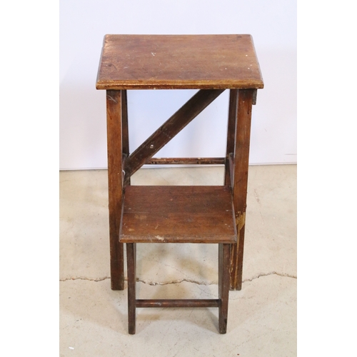 Early to mid 20th century wooden metamorphic library step /stool, 55cm ...