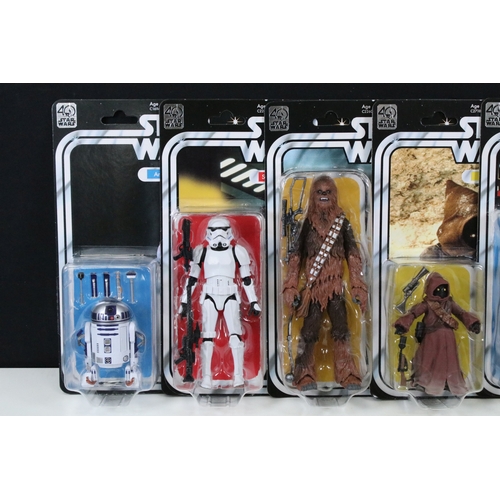 Star Wars - 15 Carded Hasbro Star Wars figures to include R2-D2, Jawa ...