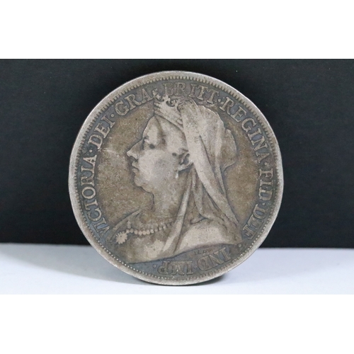 135 - Two Queen Victoria 1893 pre decimal silver full crown coins.