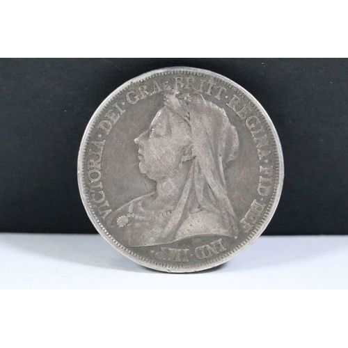 135 - Two Queen Victoria 1893 pre decimal silver full crown coins.