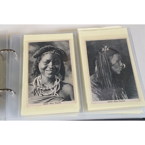 505 - A postcard album containing Ethnic, Native, South Africa, Aden, Africa and Egypt, real photo and pri... 