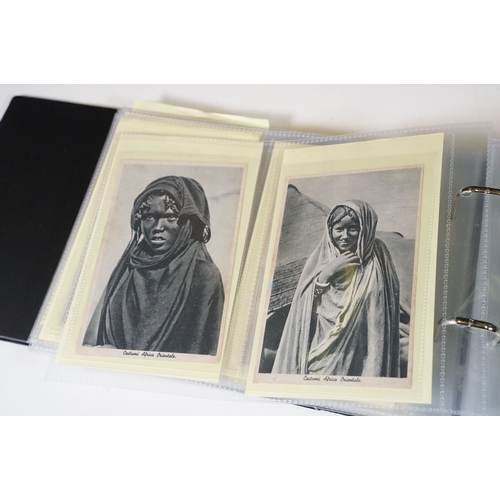 505 - A postcard album containing Ethnic, Native, South Africa, Aden, Africa and Egypt, real photo and pri... 