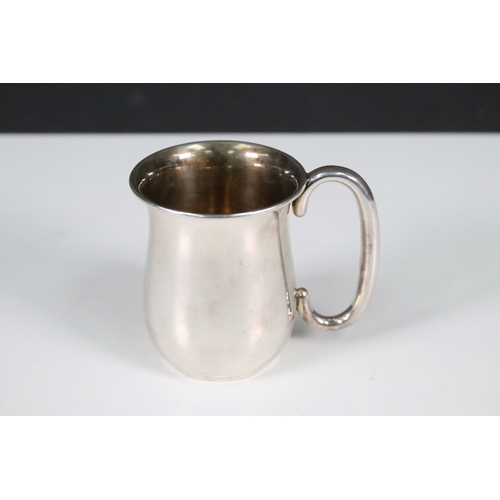 230 - A fully hallmarked sterling silver cup / tankard, stands approx 70mm in height, maker marked HCD for... 