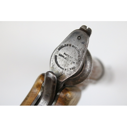 322A - Accles & Shelvoke Ltd air pistol, with wooden pistol grips