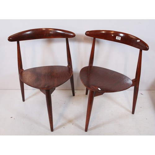 675 - Pair of Scandinavian style dining chairs, in the Hans Wegner style, W 50cm x H 74cm