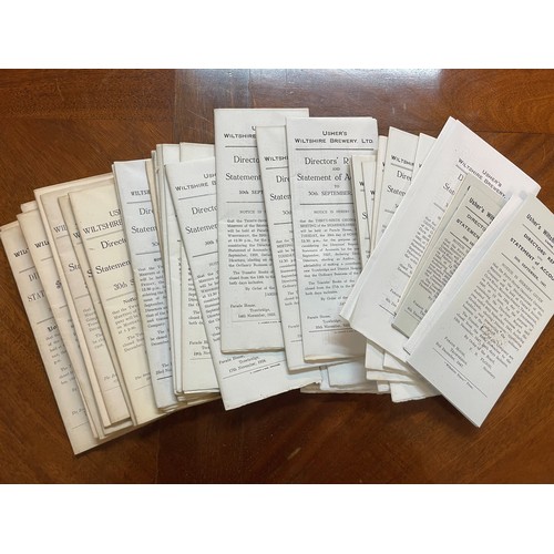 679 - Four wooden Usher's Brewery, Trowbridge crates, with faded red staining, 30cm x 39.5cm x H 28cm (4) ... 