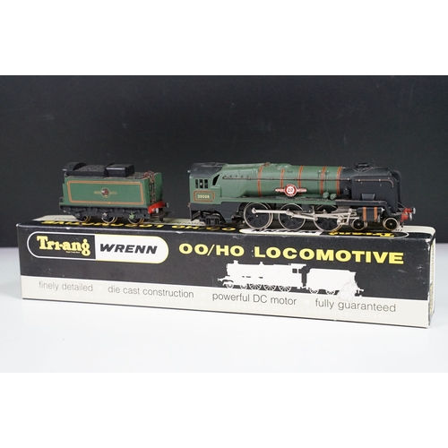 15 - Four Wrenn OO gauge locomotives within incorrect or repro boxes to include Clan Line (repro box & na... 