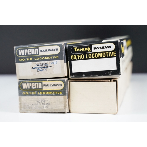 15 - Four Wrenn OO gauge locomotives within incorrect or repro boxes to include Clan Line (repro box & na... 