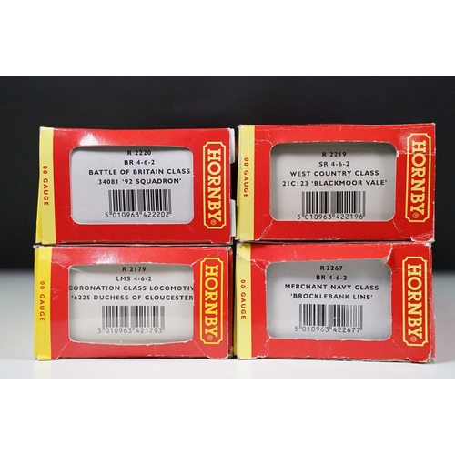 18 - Four boxed Hornby Super Detail OO gauge locomotives to include R2179 LMS 4-6-2 Coronation Class 6225... 