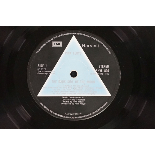 Vinyl - Pink Floyd Dark Side Of The Moon SHVL 804, solid blue triangle ...