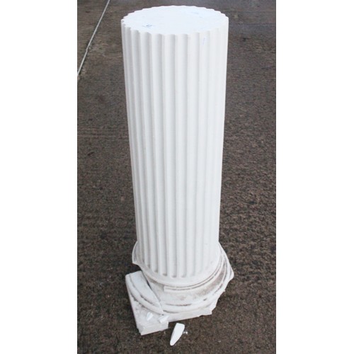 43 - Grecian-style column plinth, having a fluted column on a stepped base, H 115cm (a/f)