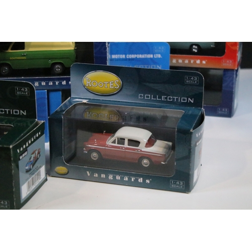 121 - 35 Boxed / cased ltd edn Corgi / Lledo Vanguards diecast models to include VA05509 Ford Consul Swift... 