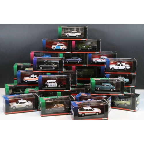 128 - 32 Boxed / cased ltd edn Corgi Vanguards diecast models to include Classics, Emergency Motors, Moder... 