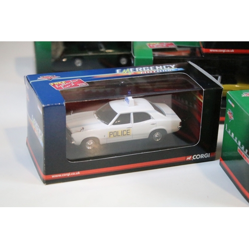 128 - 32 Boxed / cased ltd edn Corgi Vanguards diecast models to include Classics, Emergency Motors, Moder... 