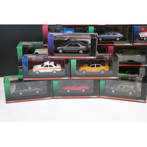 128 - 32 Boxed / cased ltd edn Corgi Vanguards diecast models to include Classics, Emergency Motors, Moder... 