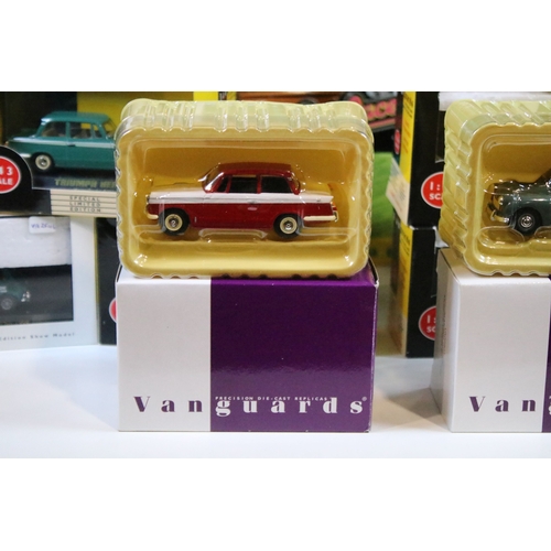 134 - 34 Boxed / cased Vanguards diecast models to include Hidden Treasures, Boy Racers and Heroes Of Aust... 