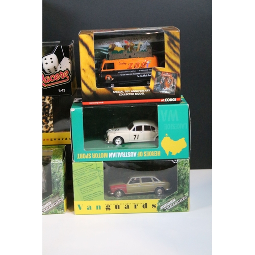 134 - 34 Boxed / cased Vanguards diecast models to include Hidden Treasures, Boy Racers and Heroes Of Aust... 