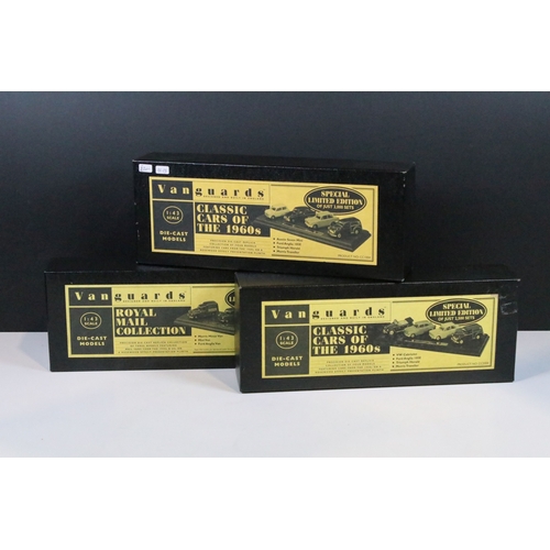 135 - Five boxed Special Limited Edition Vanguards diecast model sets to include RM1003 Royal Mail Collect... 