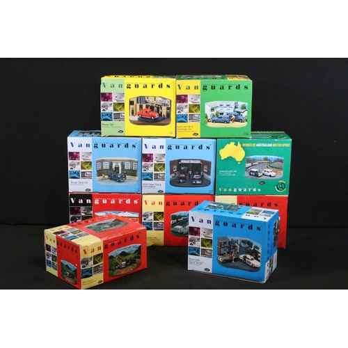 137 - Ten boxed Vanguards diecast model diorama sets to include GD1002 Morris Minor Van & Mini Van Royal M... 